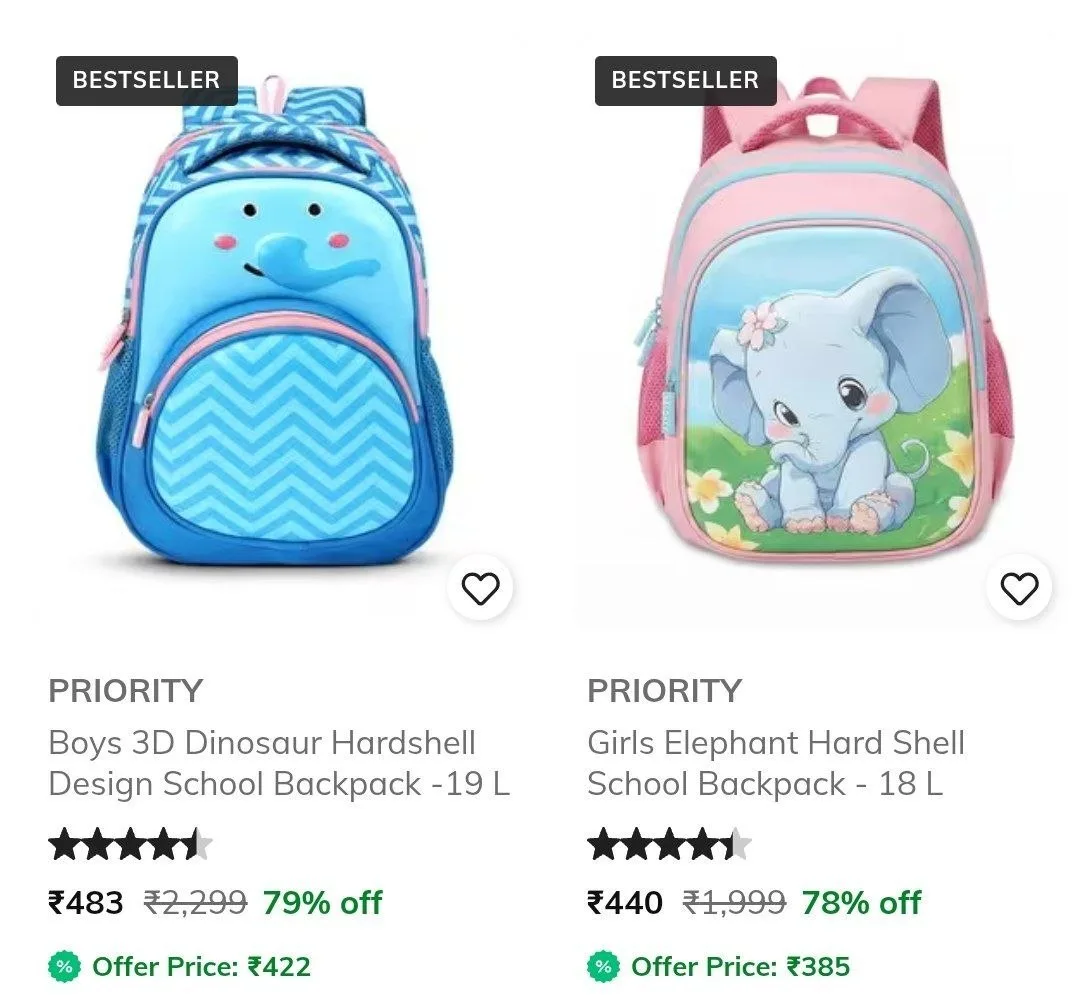 AJIO: Upto 80% Off : Priority Bags