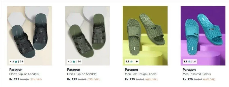 **Myntra | Up to 77% Off On Paragon Comatt Sandals**