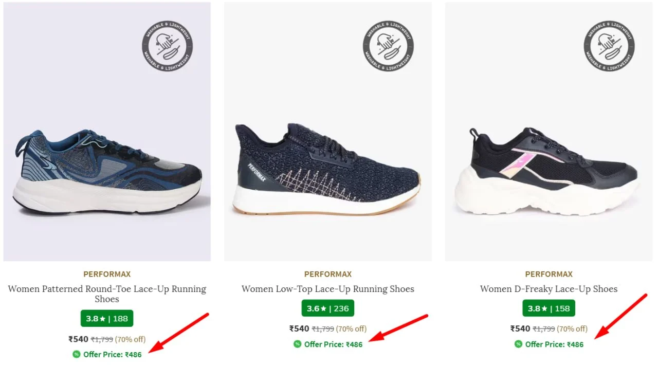 Combo Deal – AJIO Loot  Flat 70-76% Off On Performax Clothing. Men, AJIO Loot  Flat 70-76% Off On Performax Clothing. Shoes, AJIO Loot  Flat 70-76% Off On Performax Clothing. Women, AJIO Loot  Flat 70-76% Off On Performax Clothing. Shoes