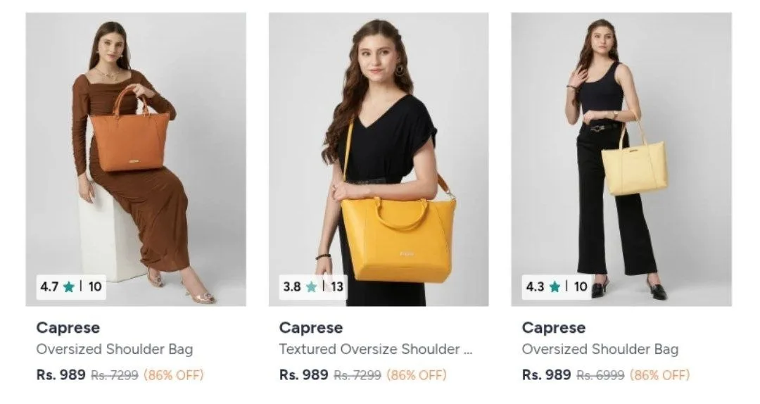 Upto 90% off : Caprese handbags