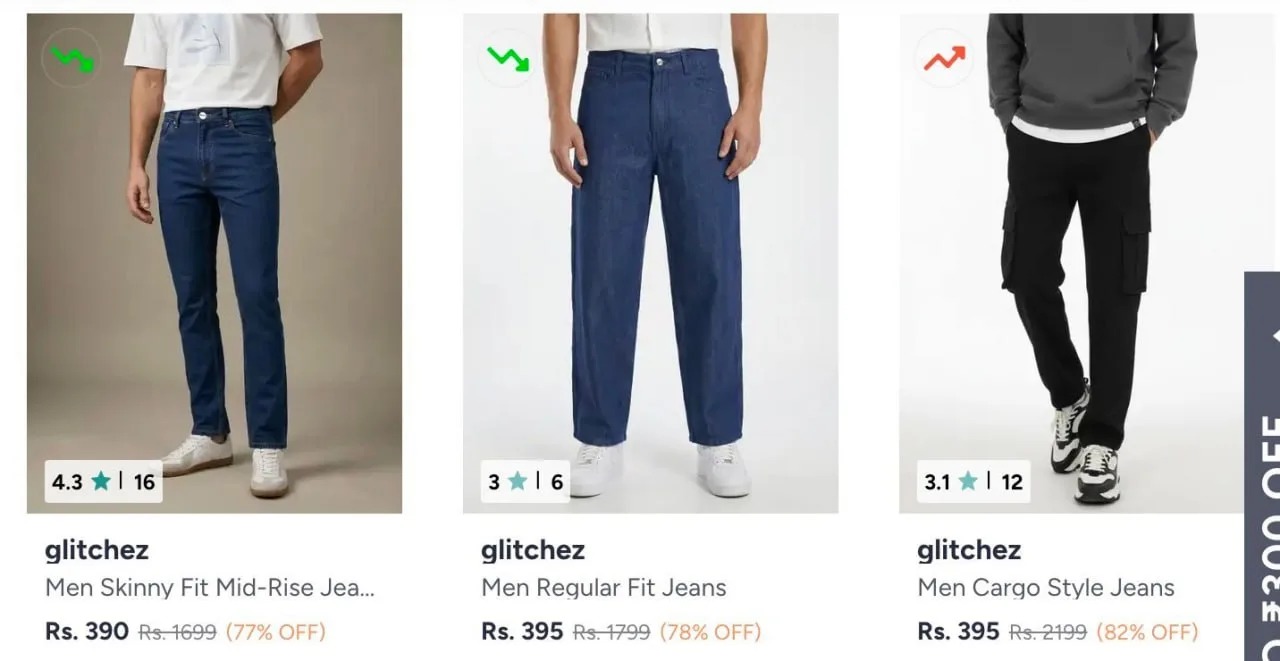 🔥 LOOT - **Myntra LOOT : Glitchez Jeans Starting from Rs.390**