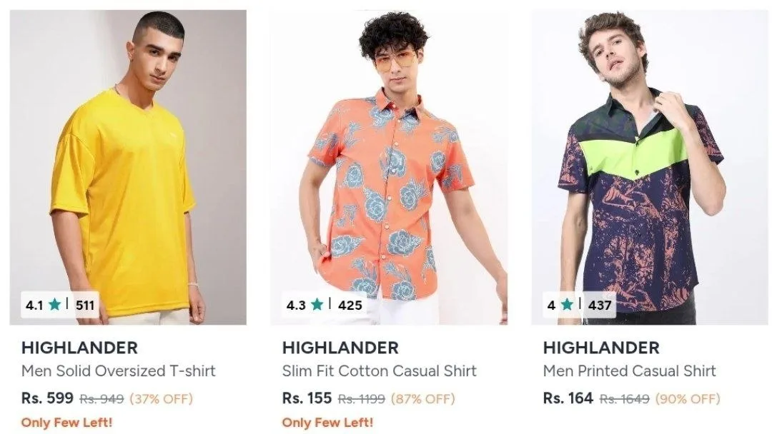Upto 90% Off On Highlander Clothing.
