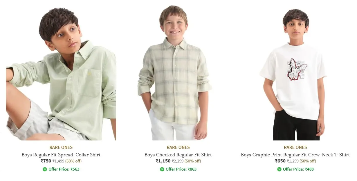 **Ajio | Rareones min 50% off**
