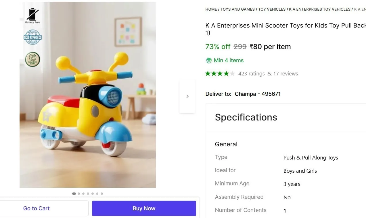 Mini Scooter Toys @ ₹80