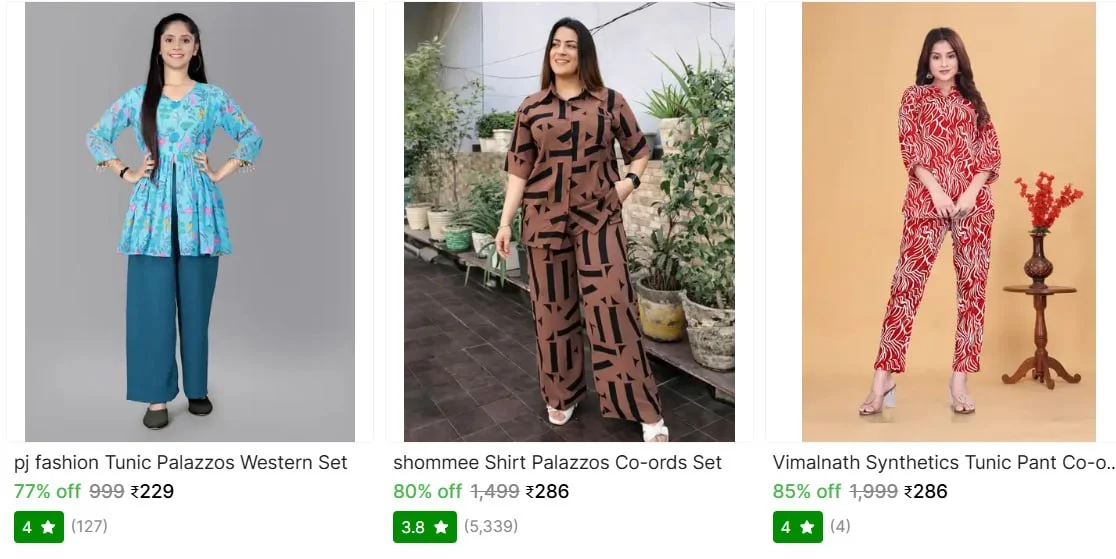 Women Co-Ord's Set From ₹229
