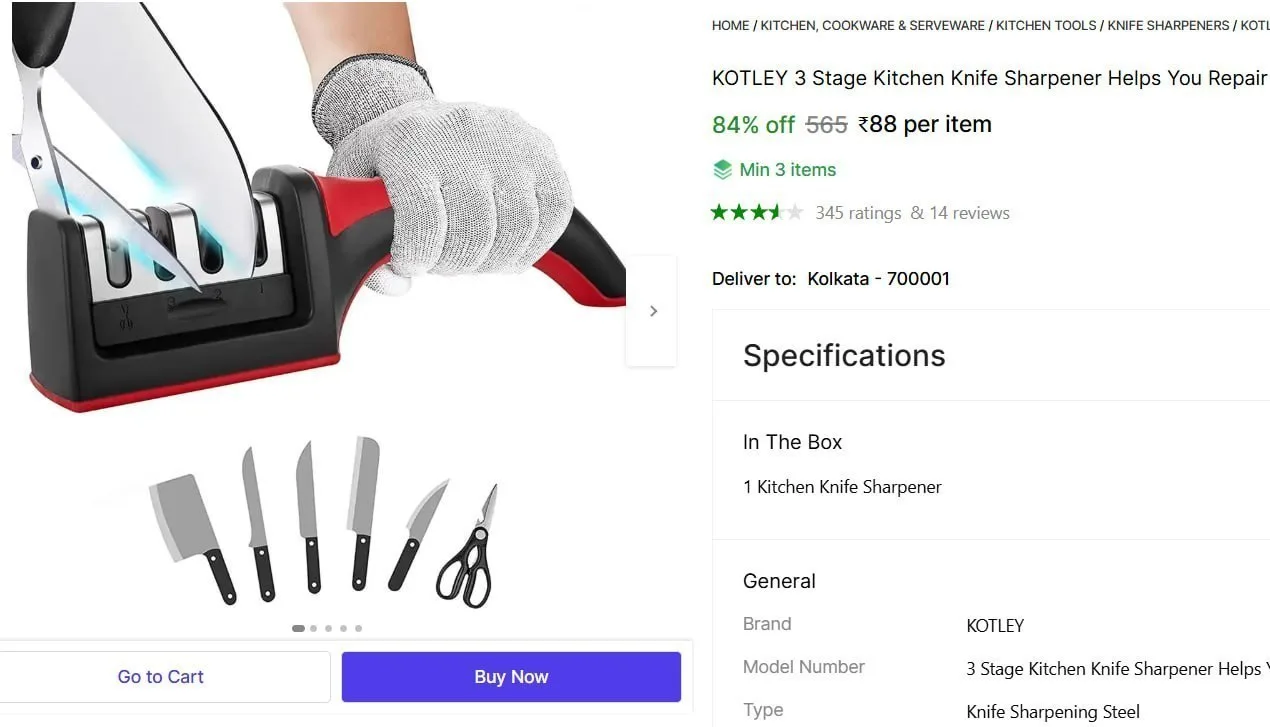 3 Stage Kitchen Knife Sharpener @ ₹88