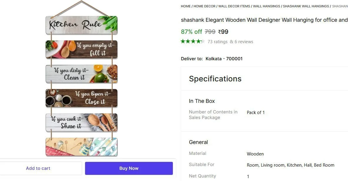 Wooden Wall Designer Wall Hanging @ ₹99