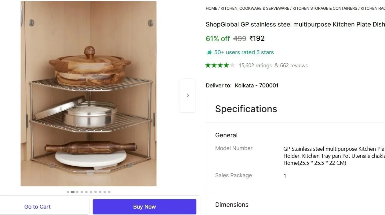 Dish Corner Shelf Rack Stand  192