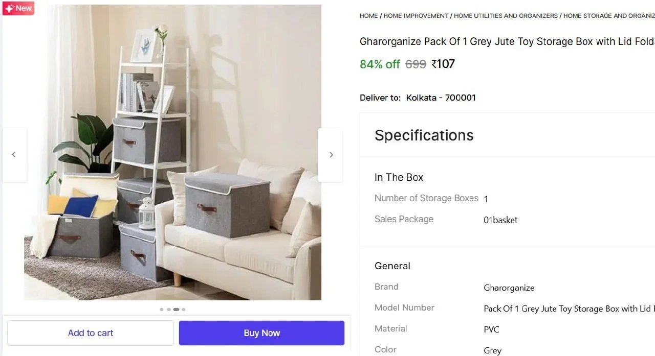 Shopsy | 🔥  Storage Box Organizer at ₹107