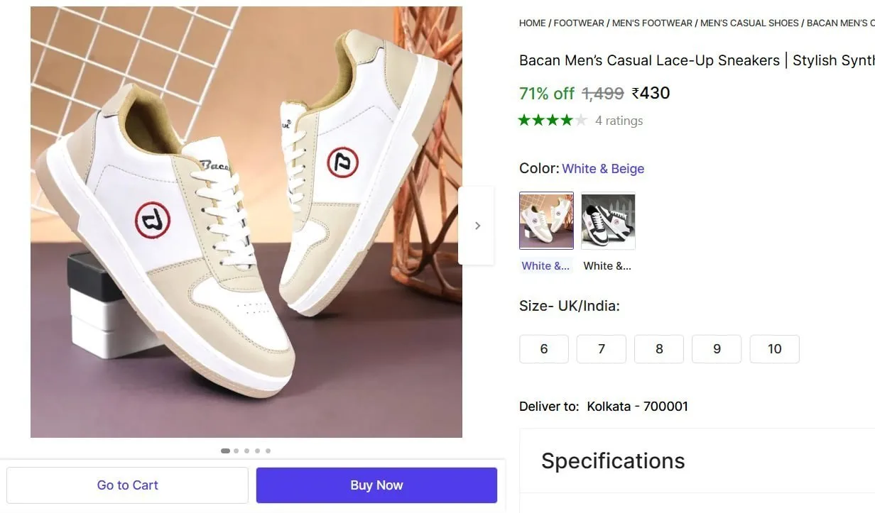 Bacan Men’s Casual Lace-Up Sneakers @ 430