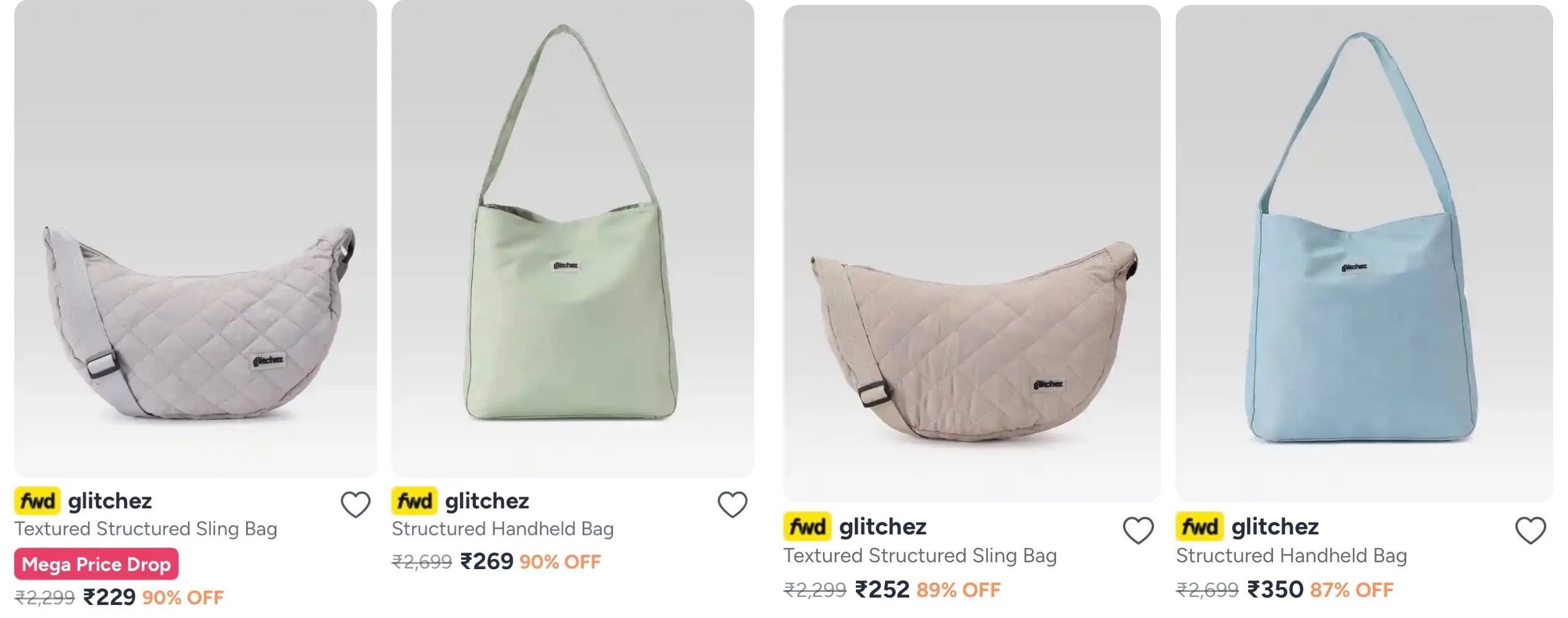 Myntra : Upto 90% Off On Glitchez Handbags.