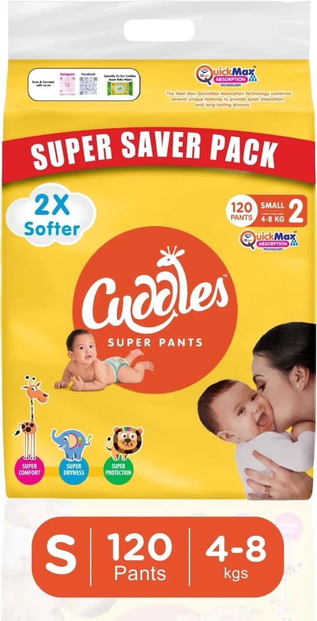 Cuddles Diaper Pant Size S(120Pcs) At Rs.123