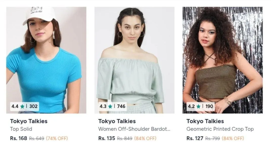 Upto 90% Off  Tokyo Talkies Top