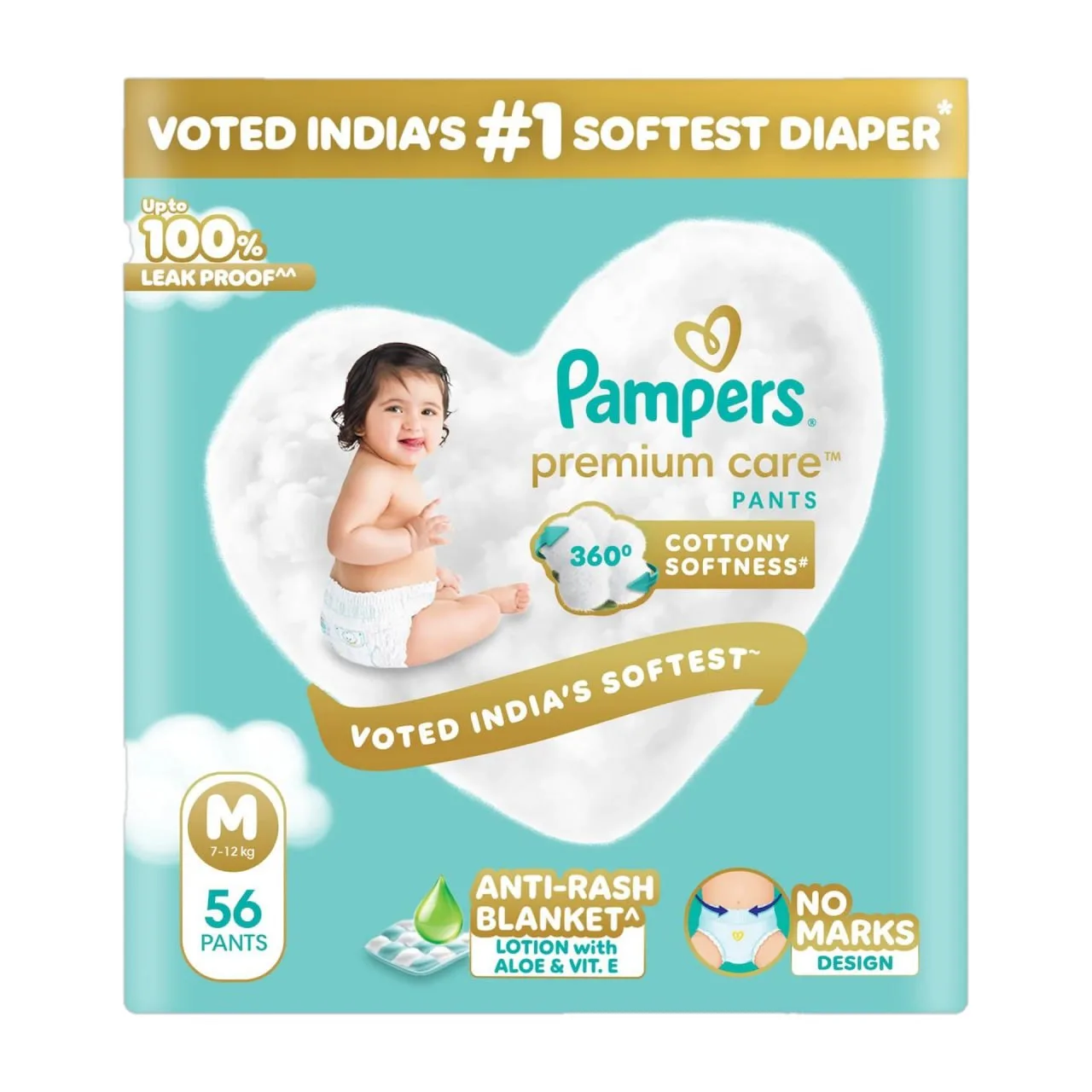 56% Off - Pampers Pant Diapers - M (56 Pieces) At Rs.449