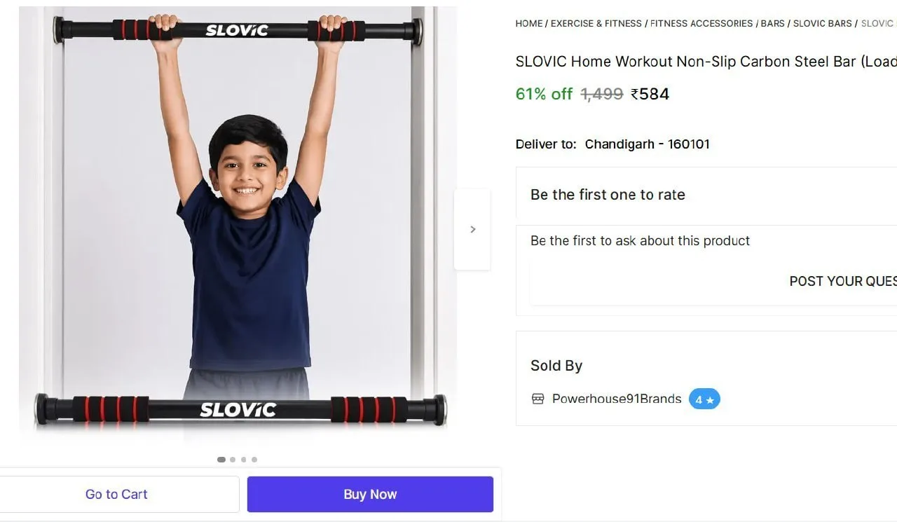 Home Workout Non-Slip Carbon Steel Bar @ 584