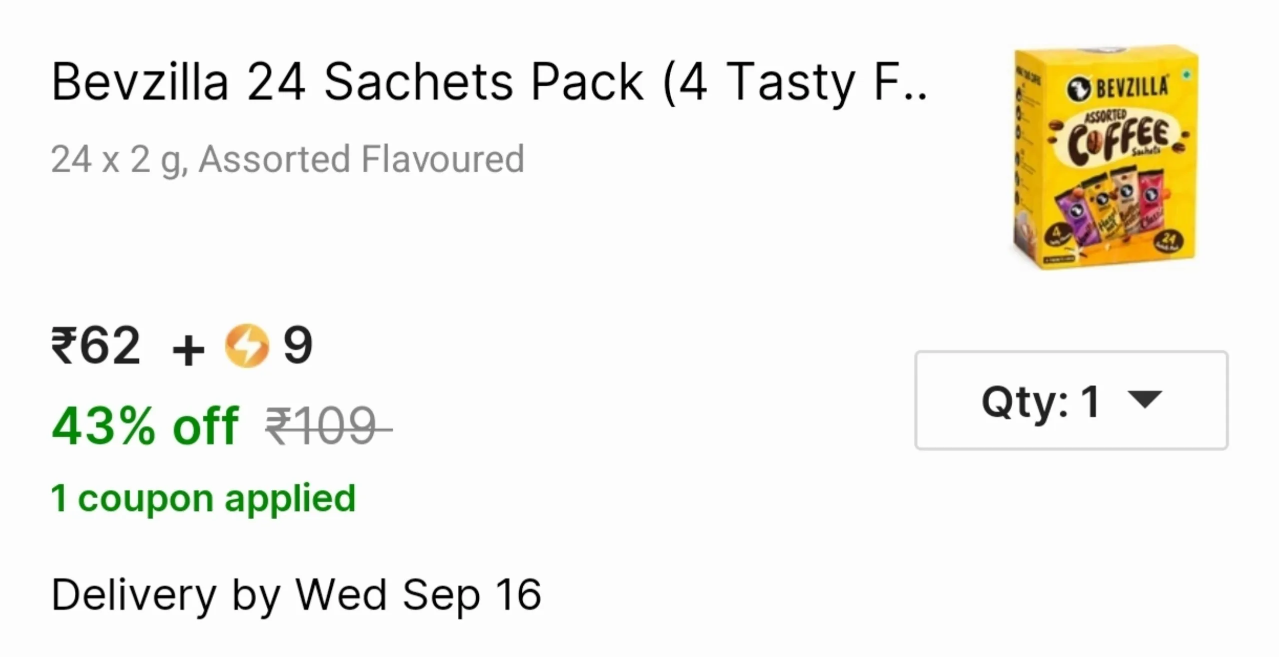 [ 24 Sachets] at ₹62 + SC