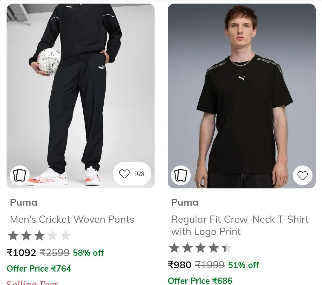 🔥 LOOT - Ajio Loot : Upto 65% Off On Puma Clothing