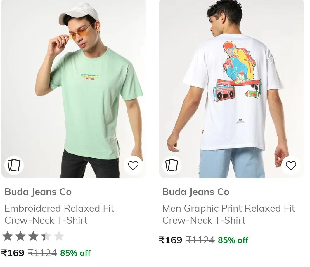 Combo Deal – Ajio Loot  Upto 85% Off On Buda Jeans Co Clothing. T-Shirt, Ajio Loot  Upto 85% Off On Buda Jeans Co Clothing. Trousers, Ajio Loot  Upto 85% Off On Buda Jeans Co Clothing. Shirt, Ajio Loot  Upto 85% Off On Buda Jeans Co Clothing. Jeans & 3 more