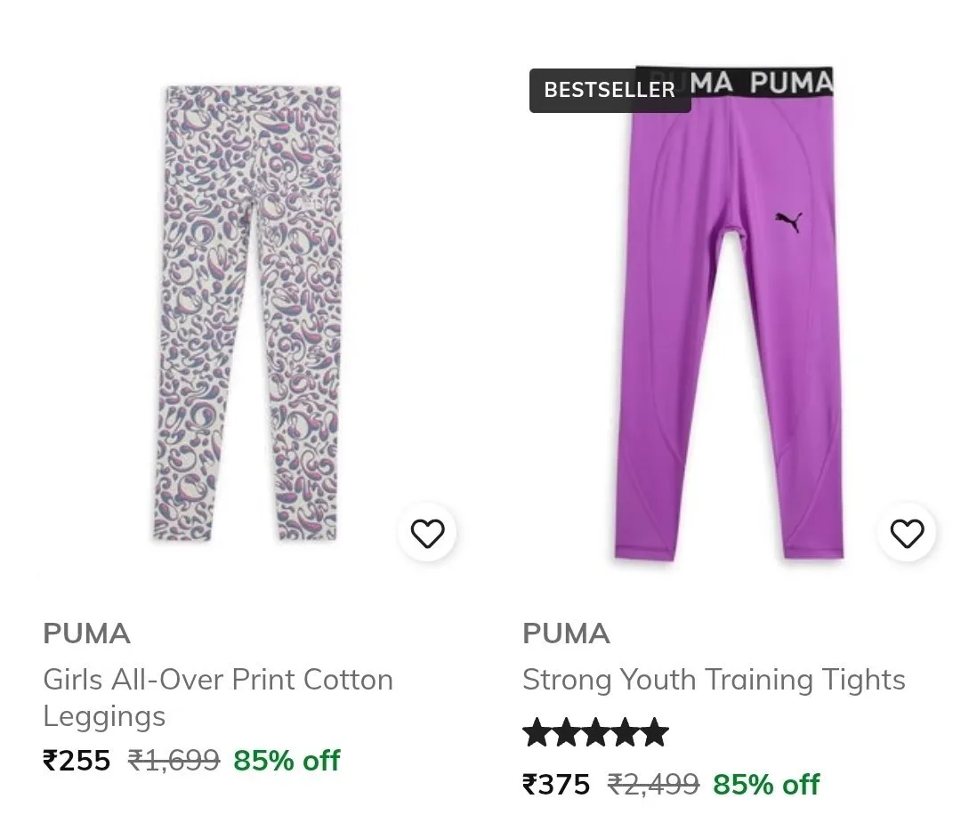AJIO : Upto 85% Off On Puma Clothing.