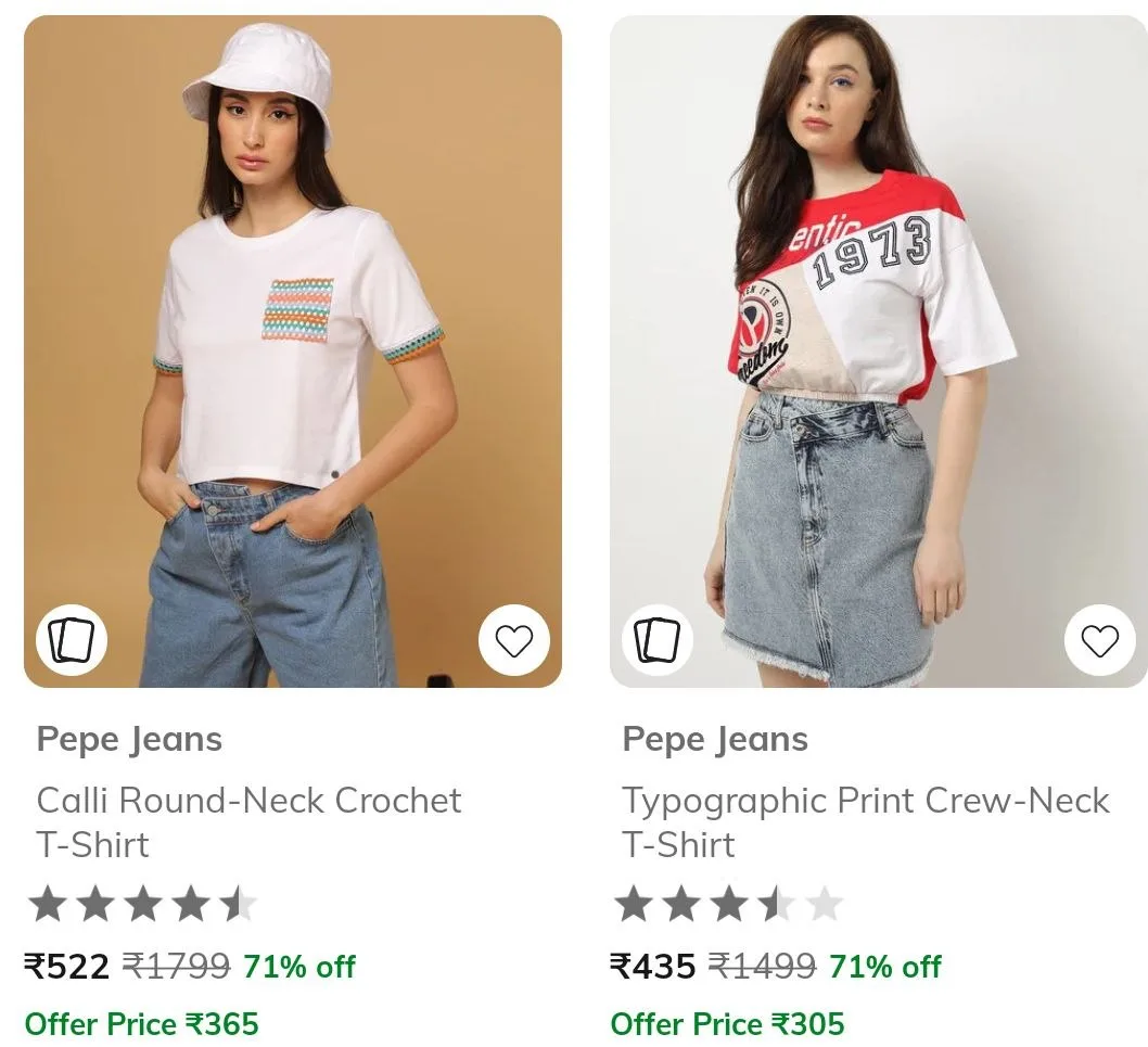 Combo Deal – AJIO Loot  Upto 75% Off On Pepe Jeans Clothing. Men’s, AJIO Loot  Upto 75% Off On Pepe Jeans Clothing. Women’s, AJIO Loot  Upto 75% Off On Pepe Jeans Clothing. Boys, AJIO Loot  Upto 75% Off On Pepe Jeans Clothing. Girls