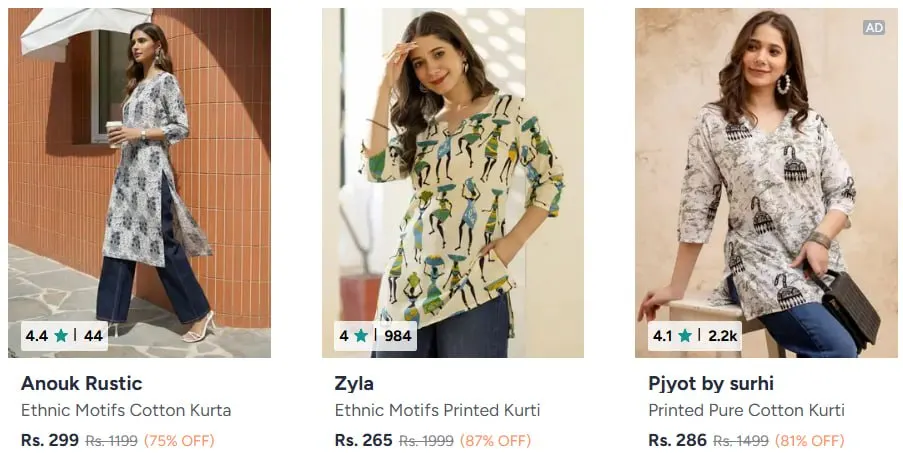 **Myntra | Kurta Kurtis under 299-** https://myntr.in/1bFg2B