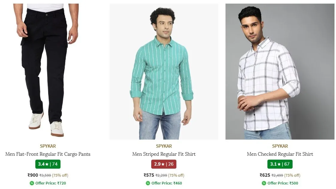 Ajio | Spykar Clothing Upto 75% Off
