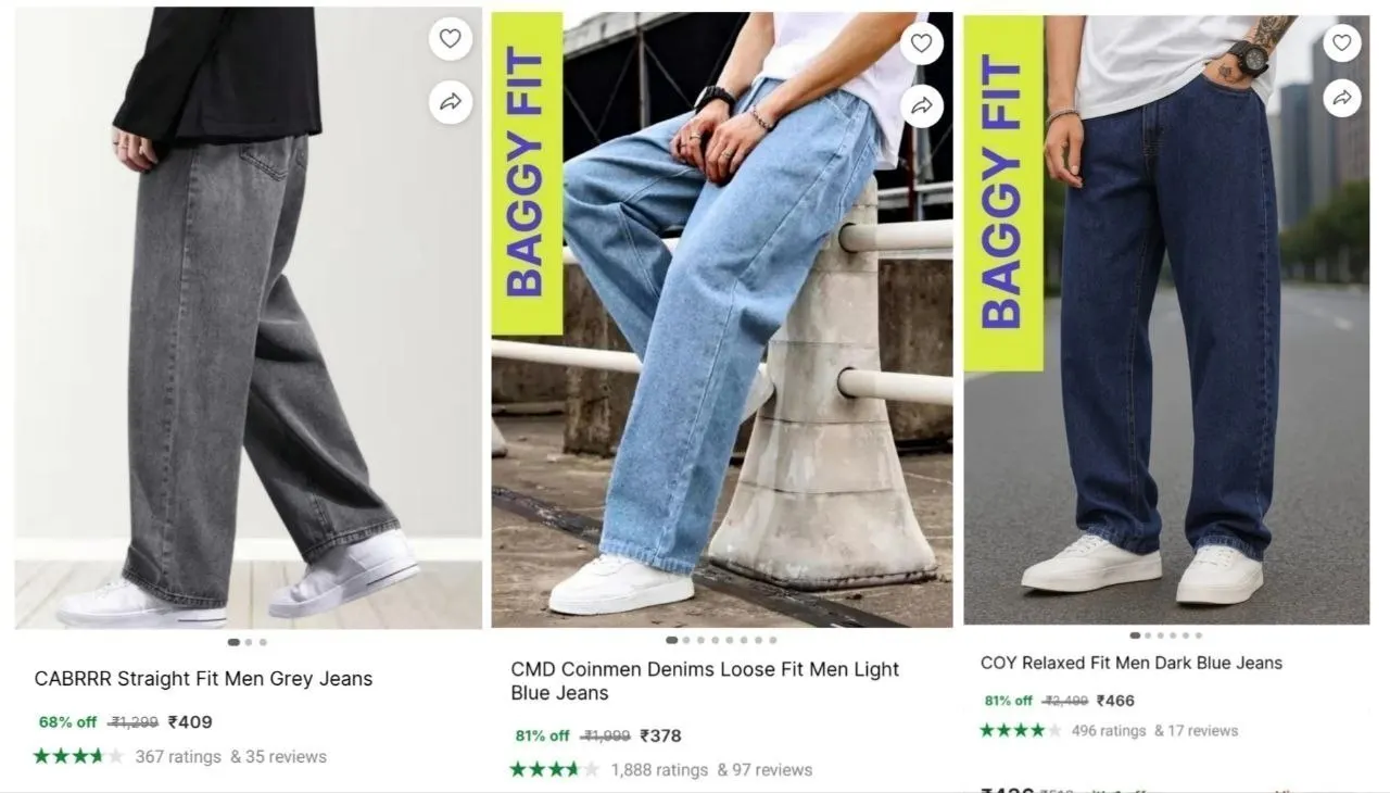 Men's Loose Fit Baggy Jeans  378