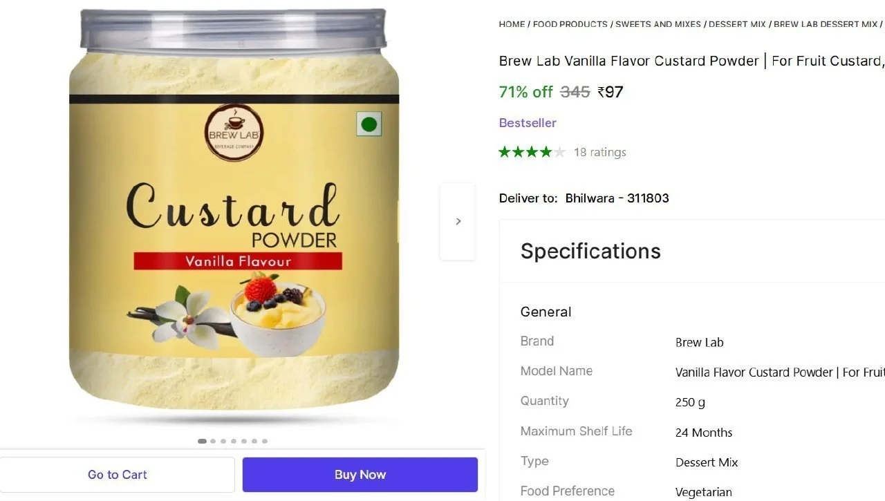 Vanilla Flavor Custard Powder, 250 gm @ ₹97