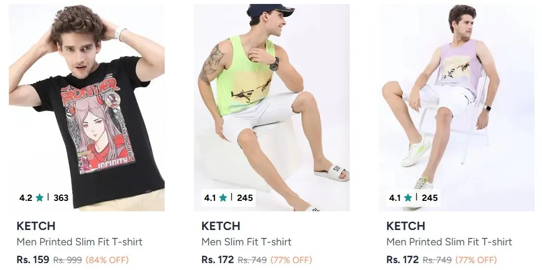 Myntra Loot : Ketch Clothing Starts @159.