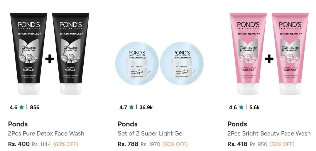 **Myntra : Upto 65% Off On Pond's Beauty Products.**