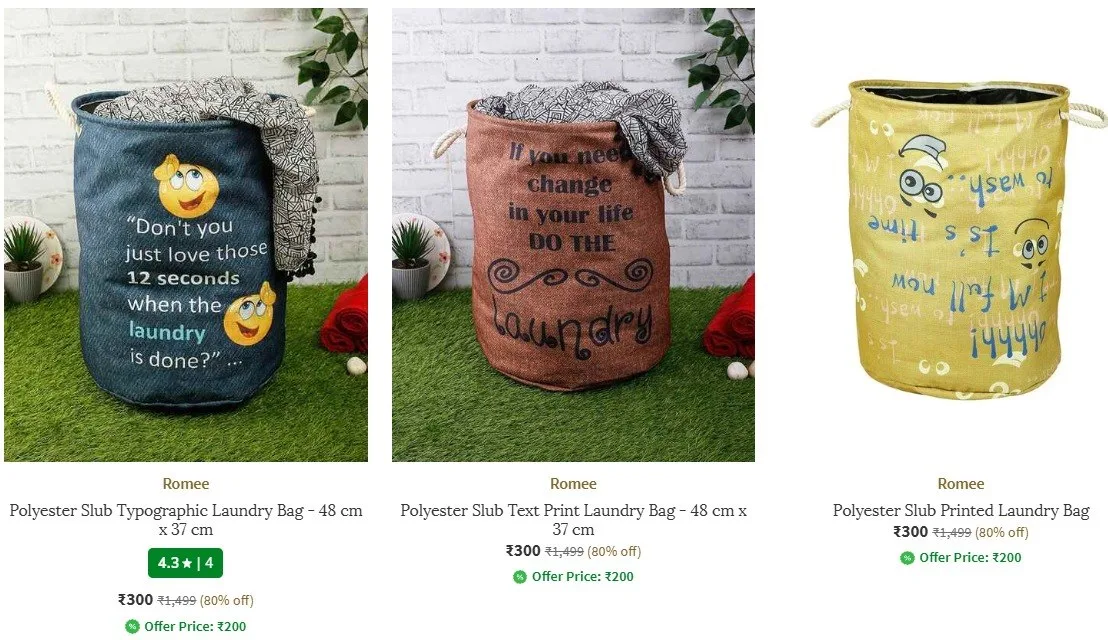 Ajio | Upto 80% Off on Laundry-Baskets-and-Dryers Starting @ just 300