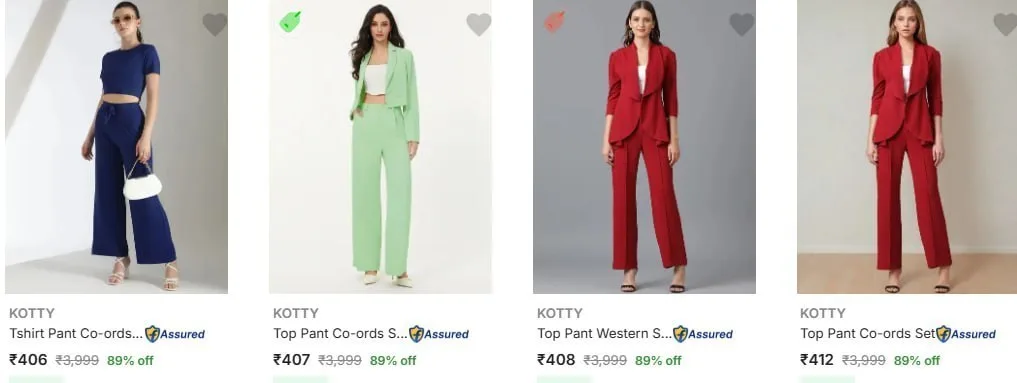 **Flipkart | Upto 89% Off - Kotty Co-Ords Pant & Shirt Set**