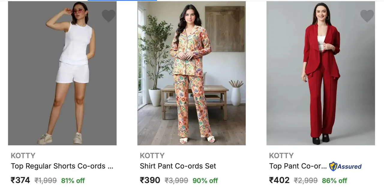 UP TO 90% OFF- Kotty Co Ords For Womens | Starts at ₹406/-