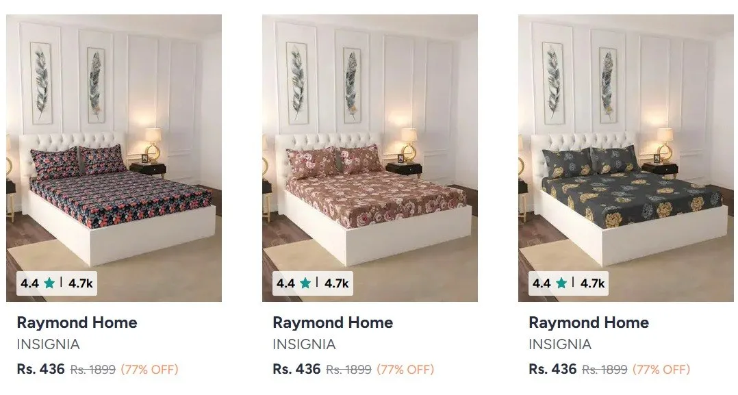 Myntra | Raymond Home Bedsheets Under 499 !!!
