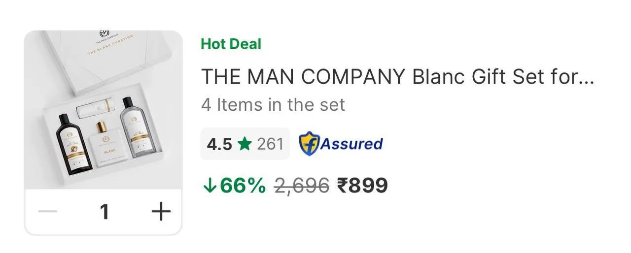 🔥 LOOT - The Man Company Luxury Fragrance Blanc Gift Set for Men at ₹899  (contains top 4 bestsellers)