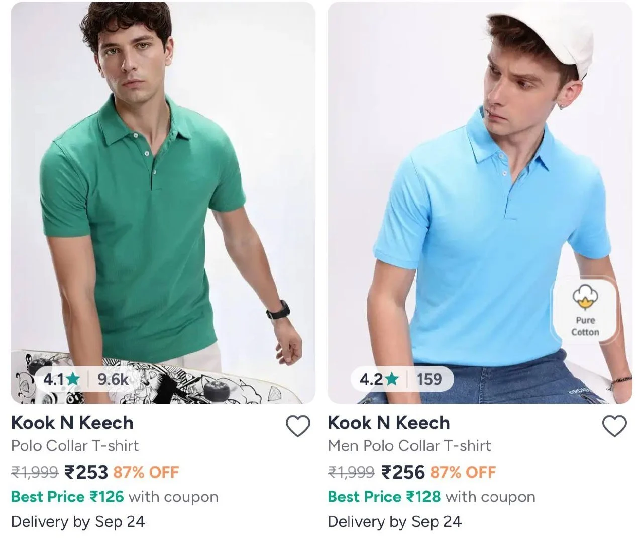 **Myntra Grab Fast | Upto 87% Off On Polo T-shirts @ ₹253