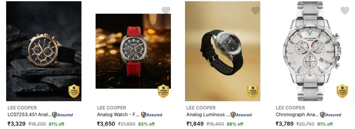 **Flipkart | Lee Cooper Wrist Watches Min 80% Off **