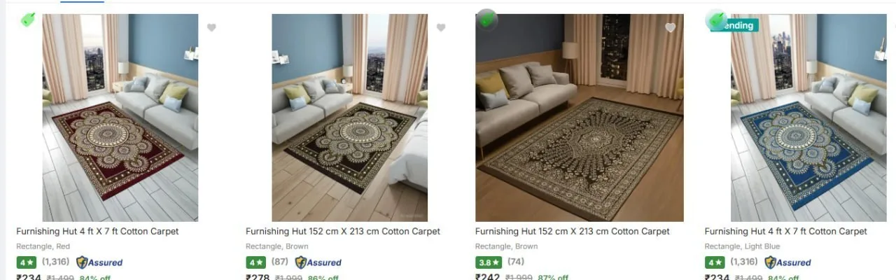 Upto 87% Off - Furnishing Hut Carpet's