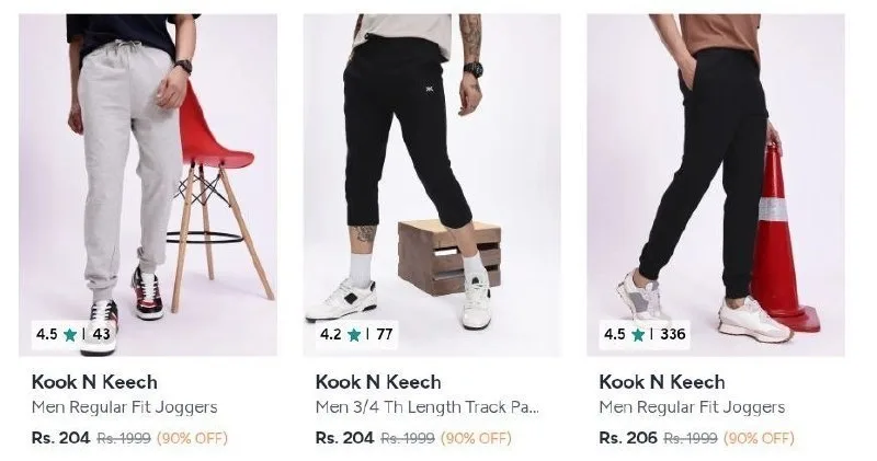 Upto 90% Off On Kook & Keech Joggers