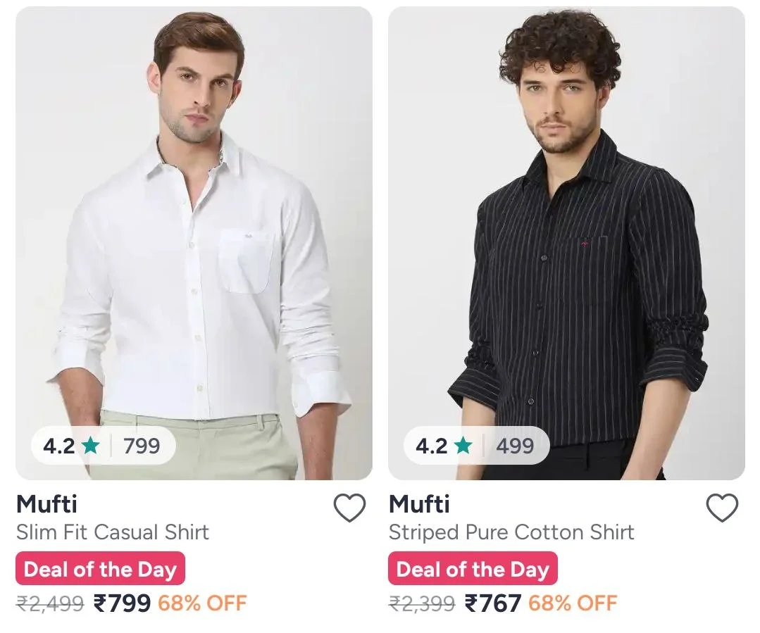 Myntra : Upto 68% Off on Mufti Clothing.