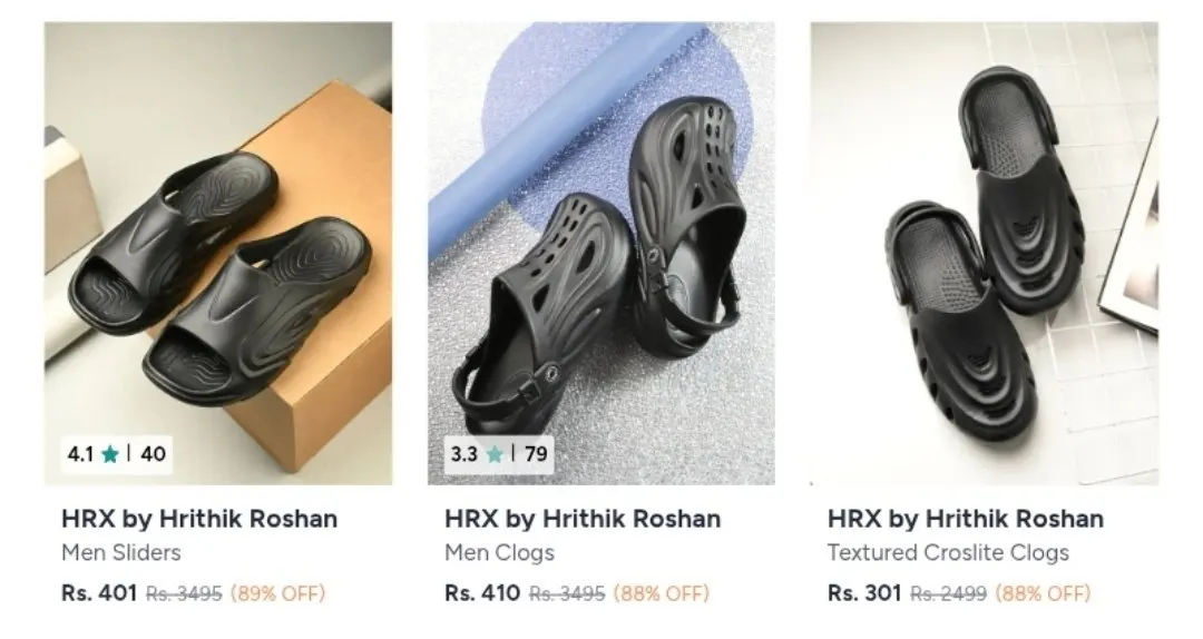 Myntra  Upto 90% Off  HRX Footwears. Men's