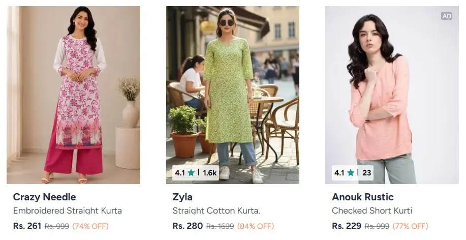 **Myntra | Kurta Kurtis under 299-** https://myntr.in/HDwzL1
