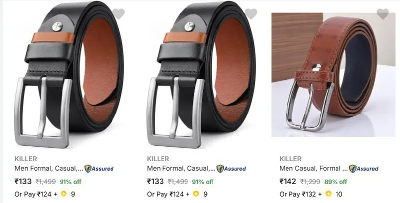 Flipkart | Killer Belts 91% off