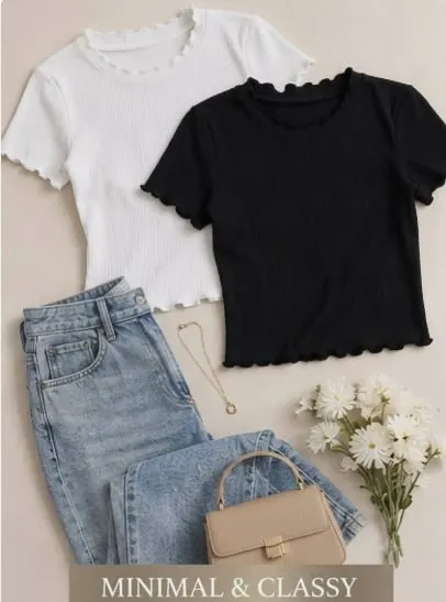 🔥 LOOT - **Flipkart Loot | Pack of 2 Casual Cap Sleeves Self Design Women Black, White Top @260 🔥🔥**