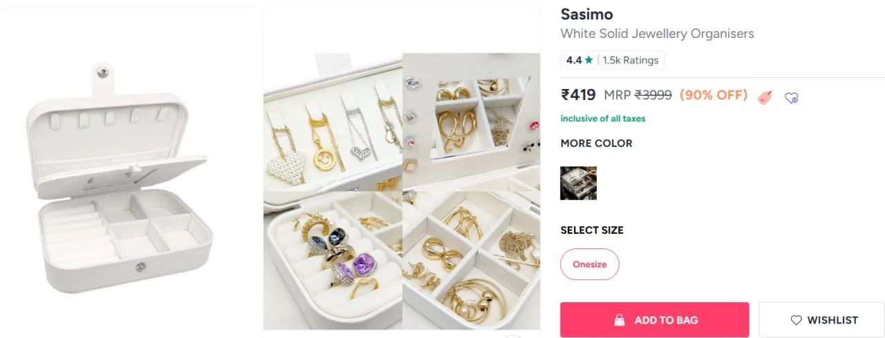 **Myntra | Sasimo Premium Jewellery Organiser at 90% Off**