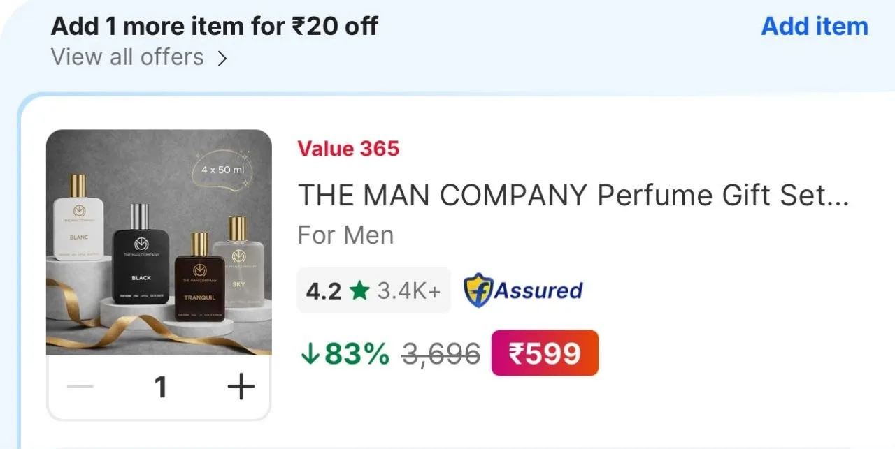Rush Hour Deal : The Man Company Premium Long Lasting Perfume Gift Set (4 x 50 ml) @599