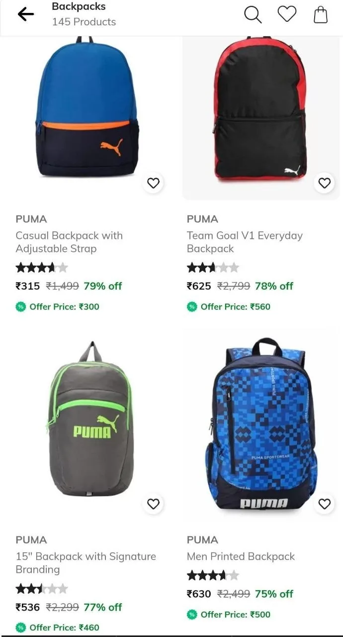 Puma backpacks up to 79% off