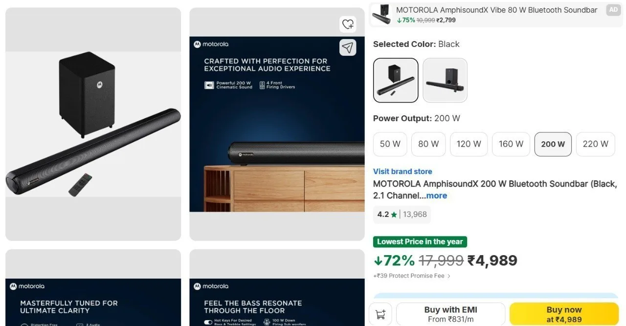 Motorola 200W Soundbar @4,739