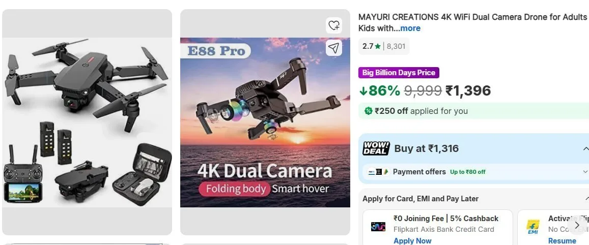 4K WiFi Dual Camera Drone – ₹1396