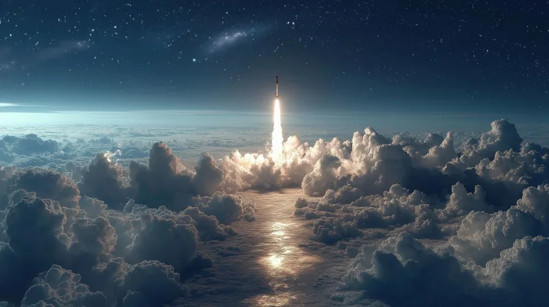 Ascent Beyond the Clouds — high-resolution wallpaper (2560×1435)